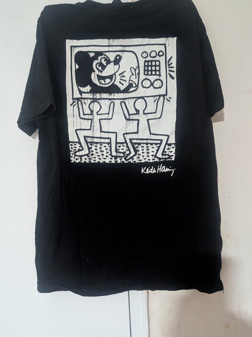 H&M Black Crewneck Tee with White Tag Detail